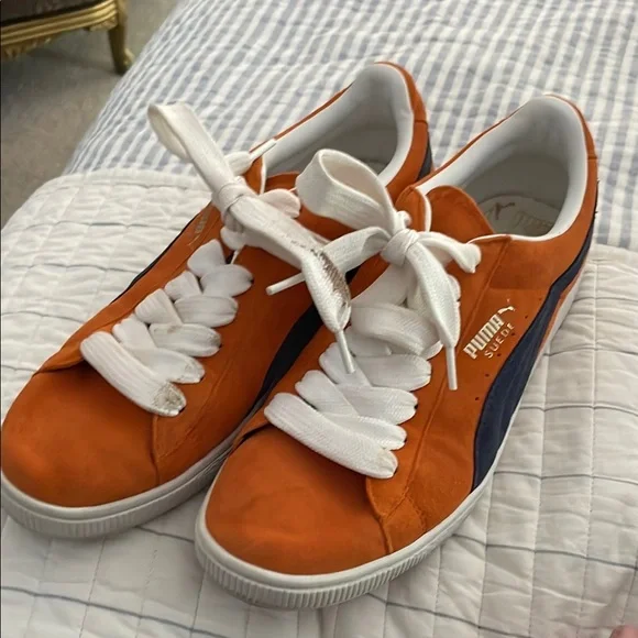 Puma | Shoes | Puma Suede Vibrant Orange Sneakers | Poshmark display picture 1